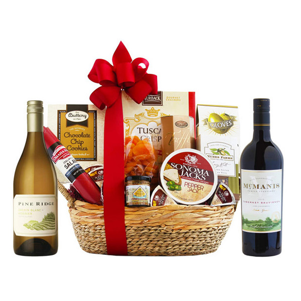 Modern Picnic Basket Wine Gift Set